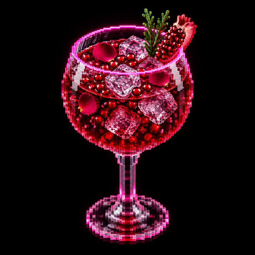 Illustration pixel art : Red Rose
